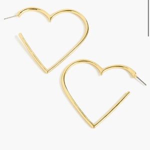 J. Crew Heart Hoop Earrings